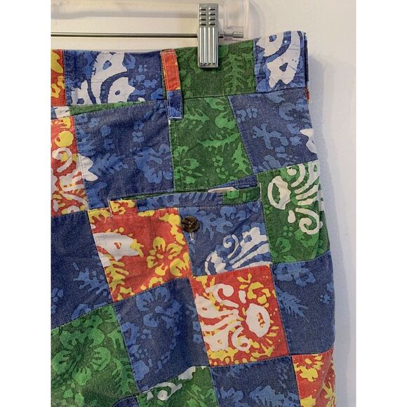 Loudmouth Golf Mens Shorts Size 34 Patchwork Hawaiian Floral Print Multicolor - Picture 6 of 11